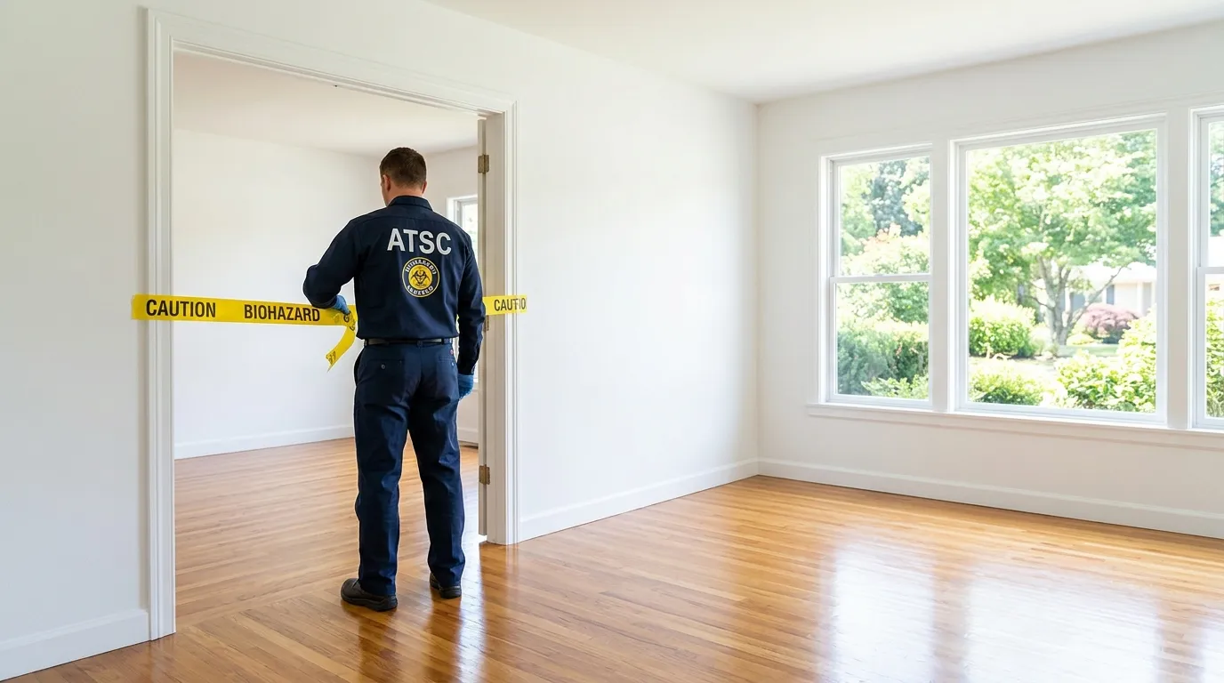 Certified biohazard cleanup crew performing Decomposition Cleanup in Livonia